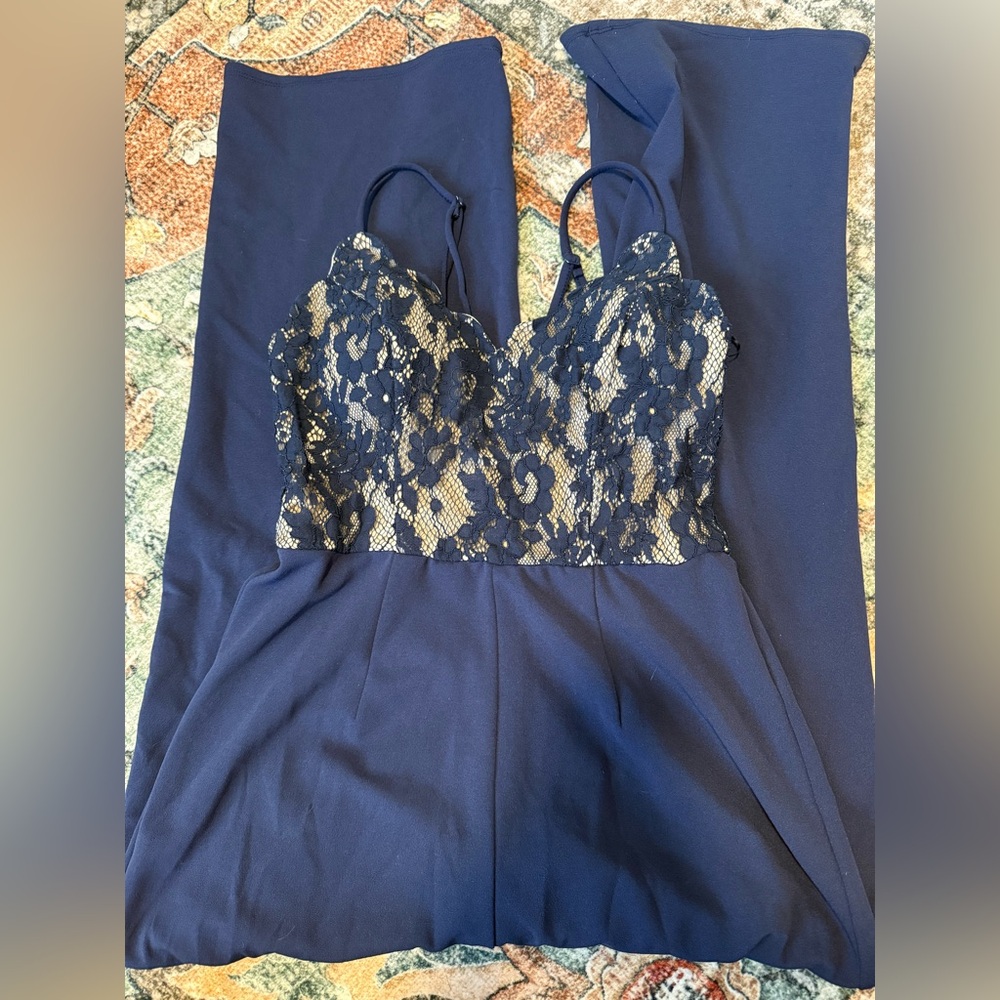 Navy blue laced jumpsuit
